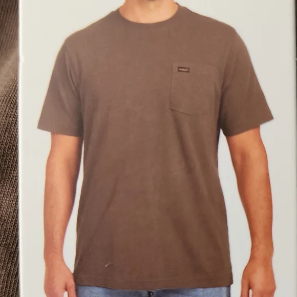 Wrangler Men's Brown Short Sleeve Pocket Tee - Picture 2 of 9